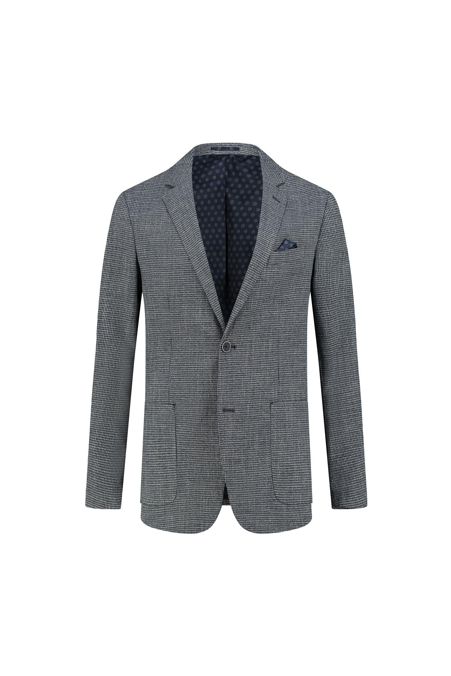 Colbert melange blauwgrijs