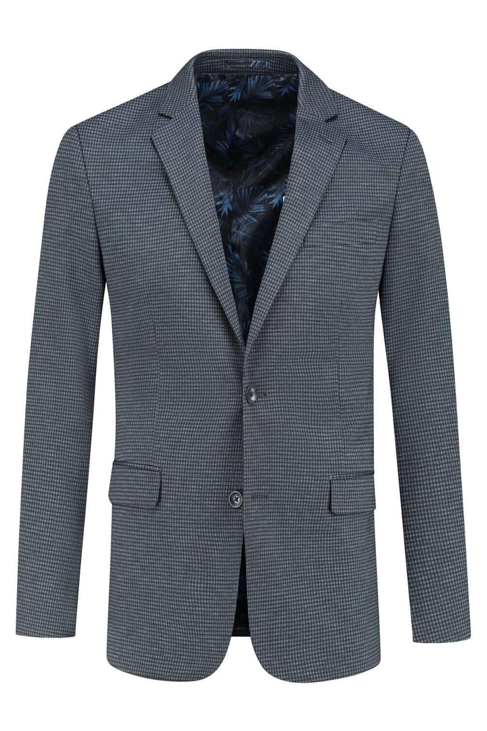 Colbert miniruit blauw-grijs