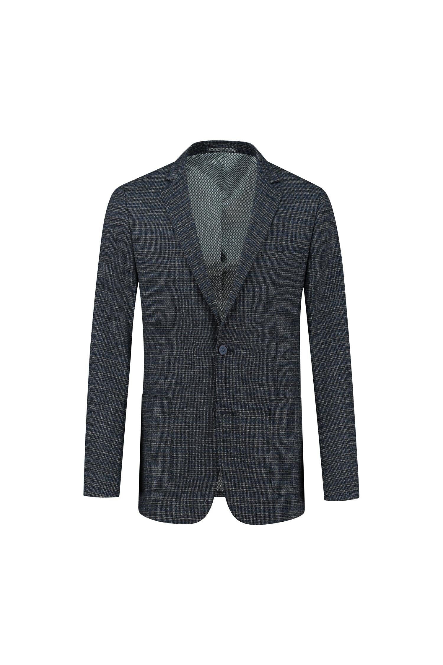 Colbert ruit blauw-grijs