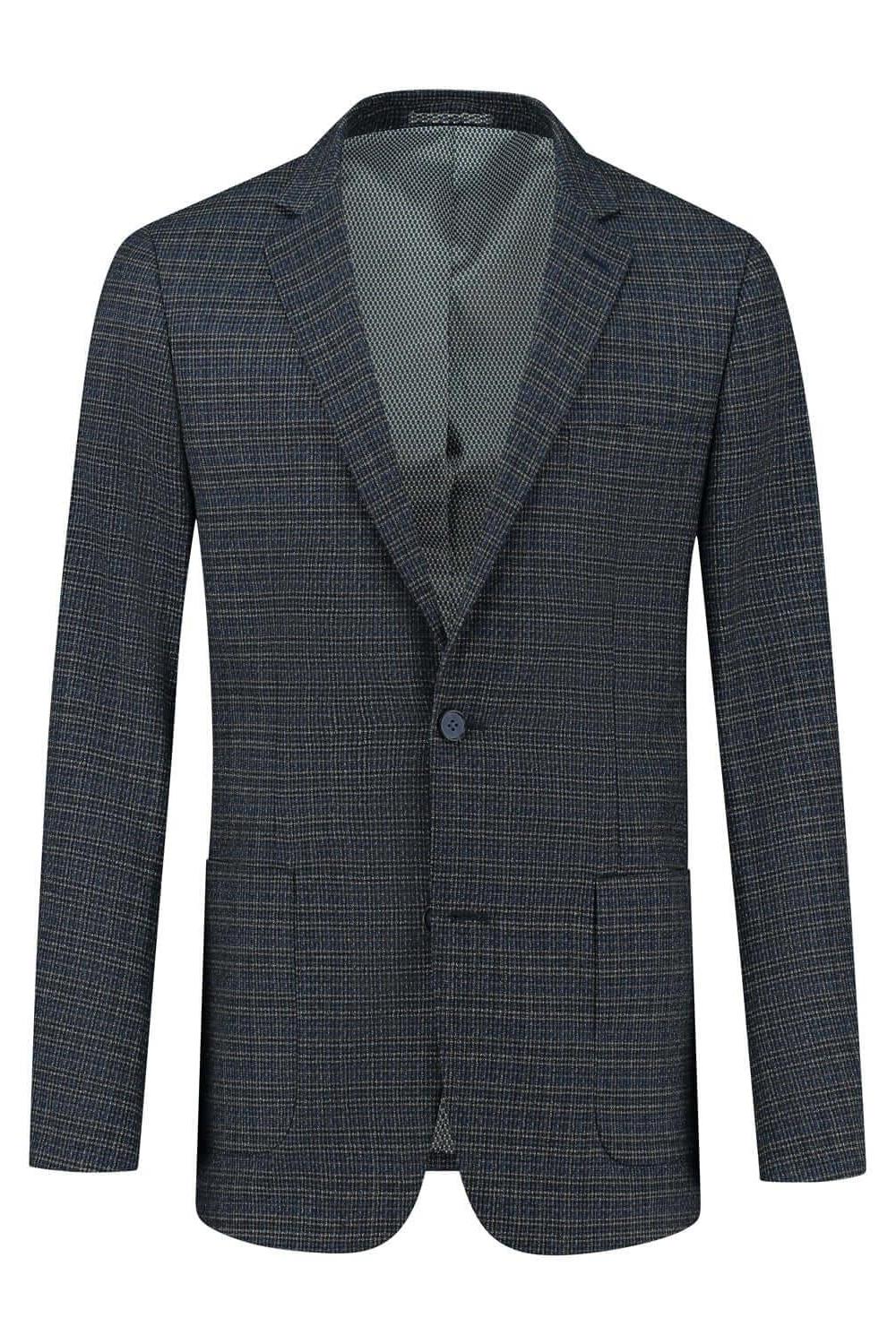 Colbert ruit blauw-grijs