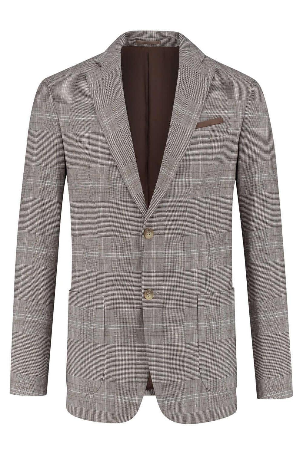 Colbert ruit grijsbruin