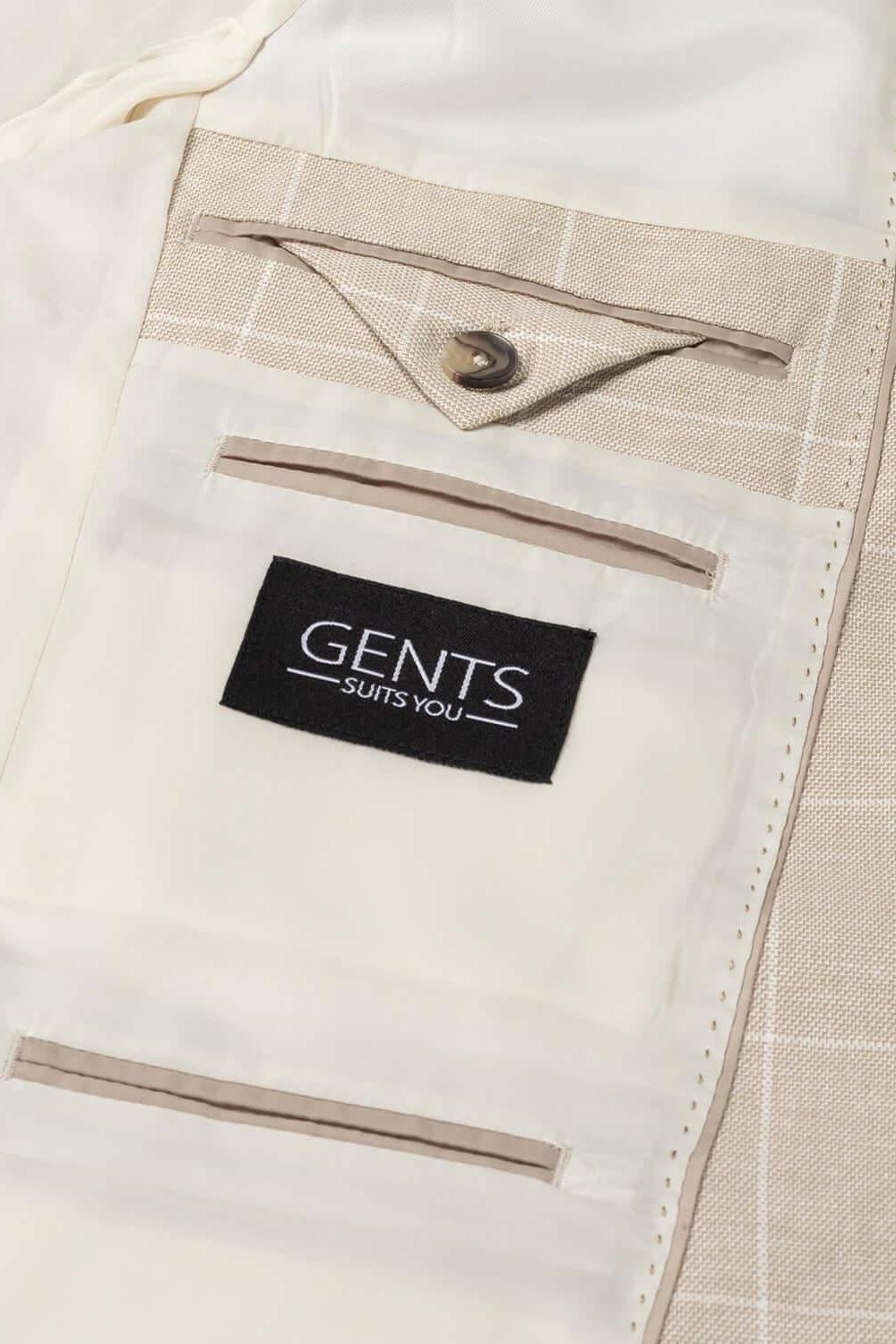 Colbert ruit katoen-linnen zand