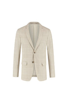 Colbert ruit katoen-linnen zand