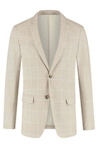 Colbert ruit katoen-linnen zand