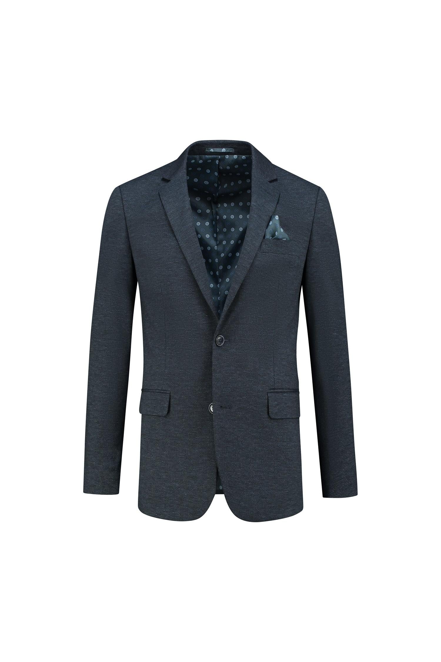 Colbert stretch miniruit blauw