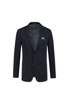 Colbert structuur donkerblauw