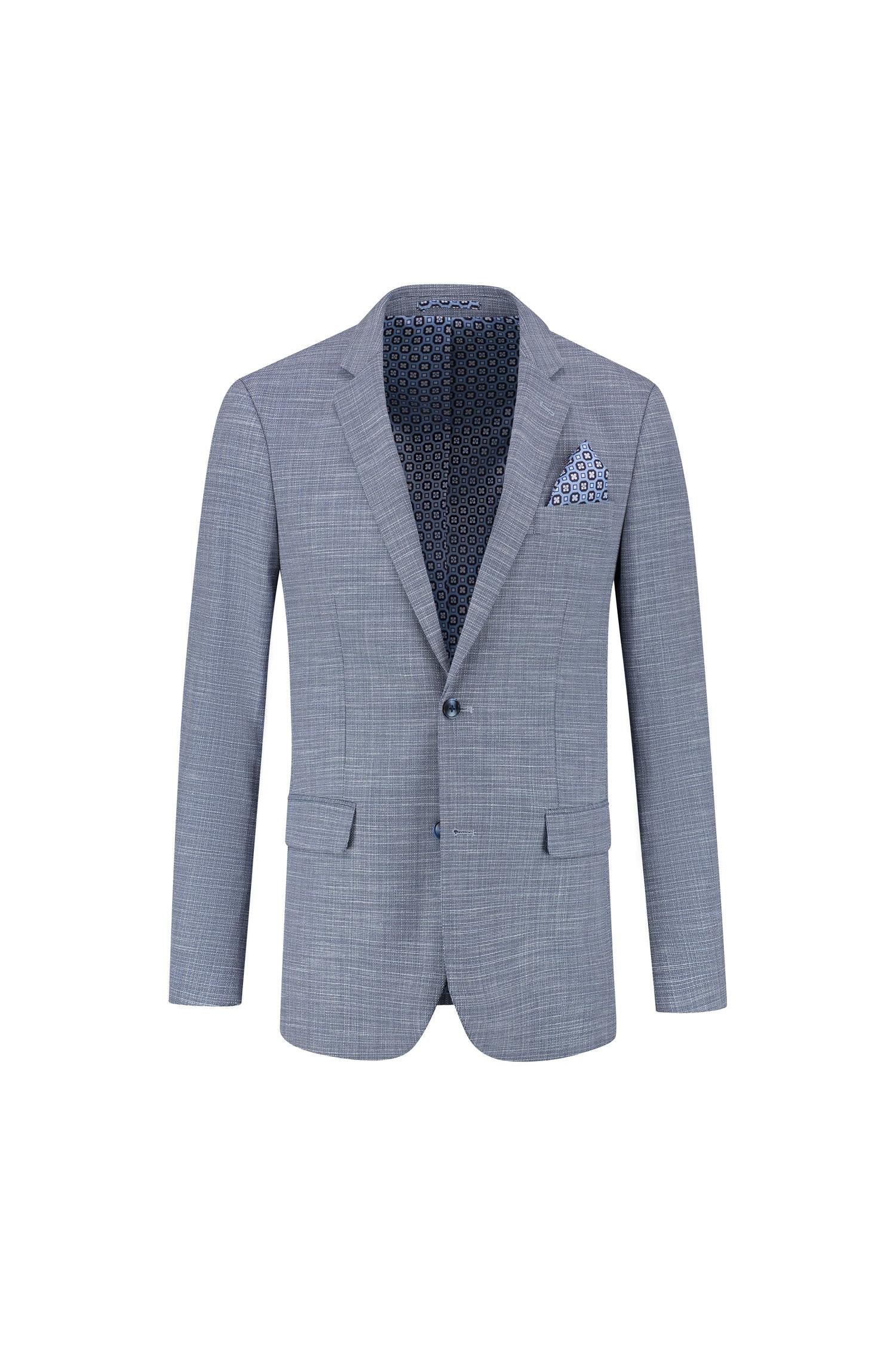 Colbert structuur steenblauw