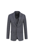 Colbert tweedlook ruit blauw