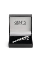 Dasspeld rvs-look in een luxe geschenkdoos van GENTS, modern en stijlvol design voor mannen.