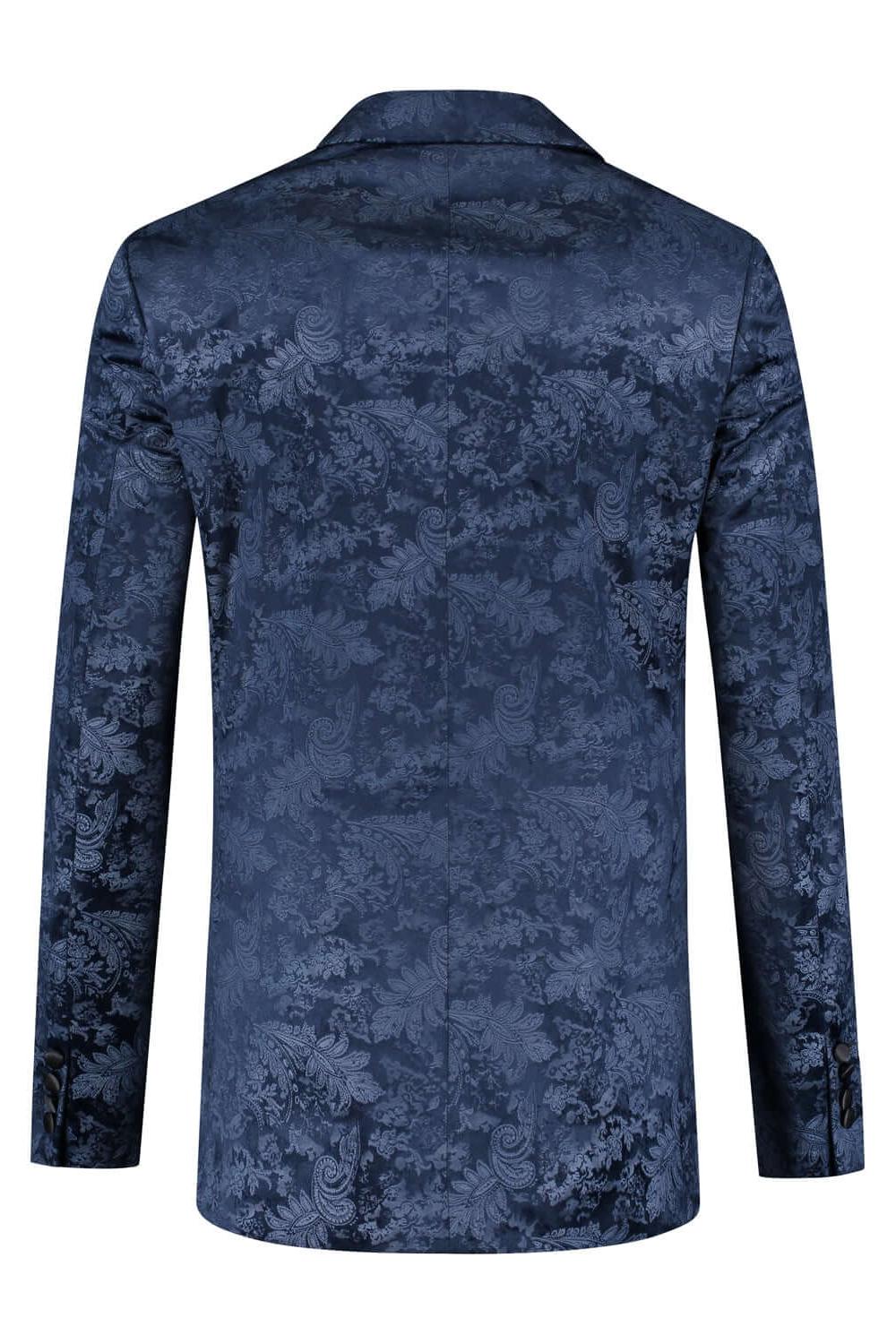 Dinnerjacket paisley velvet blauw