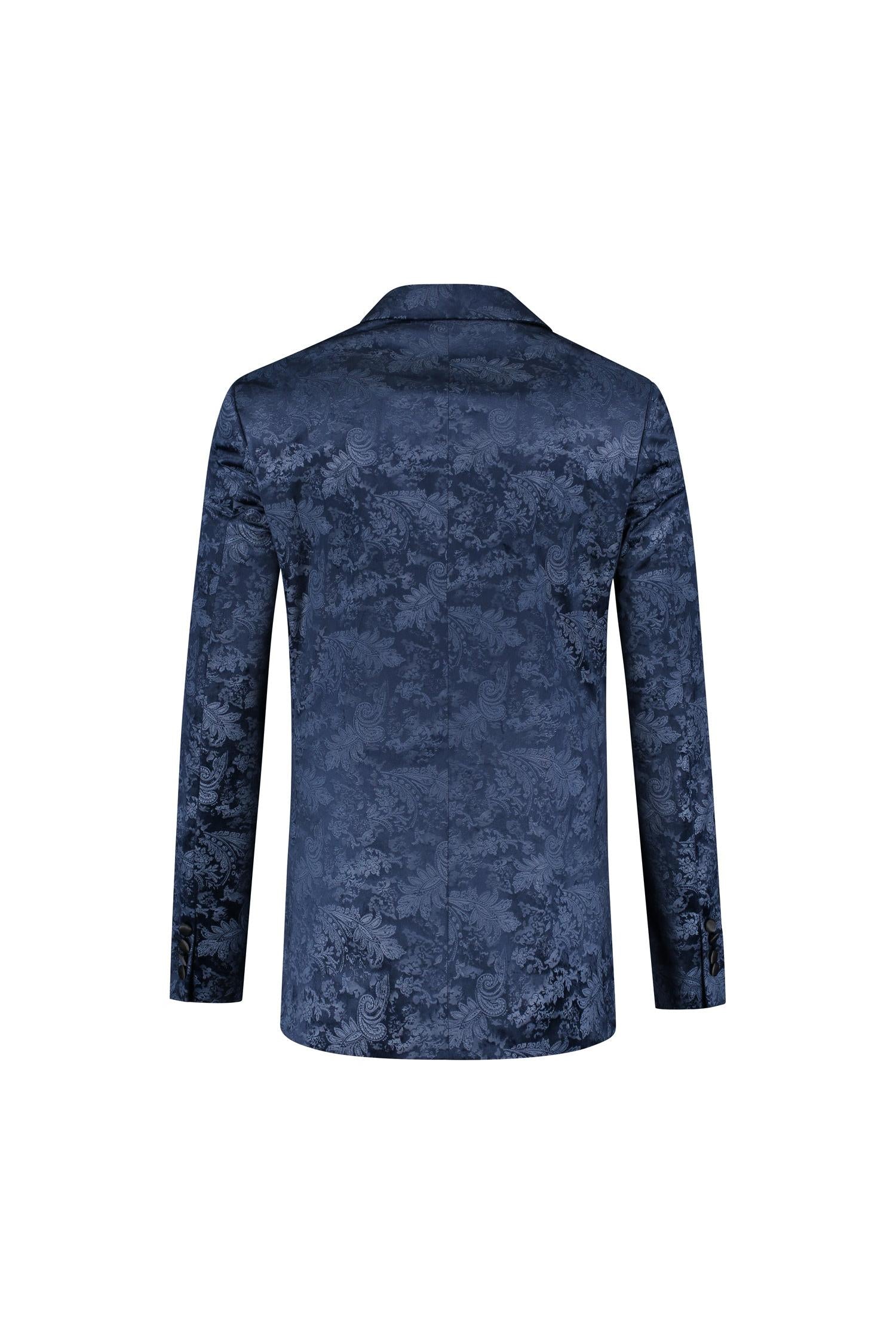 Dinnerjacket paisley velvet blauw