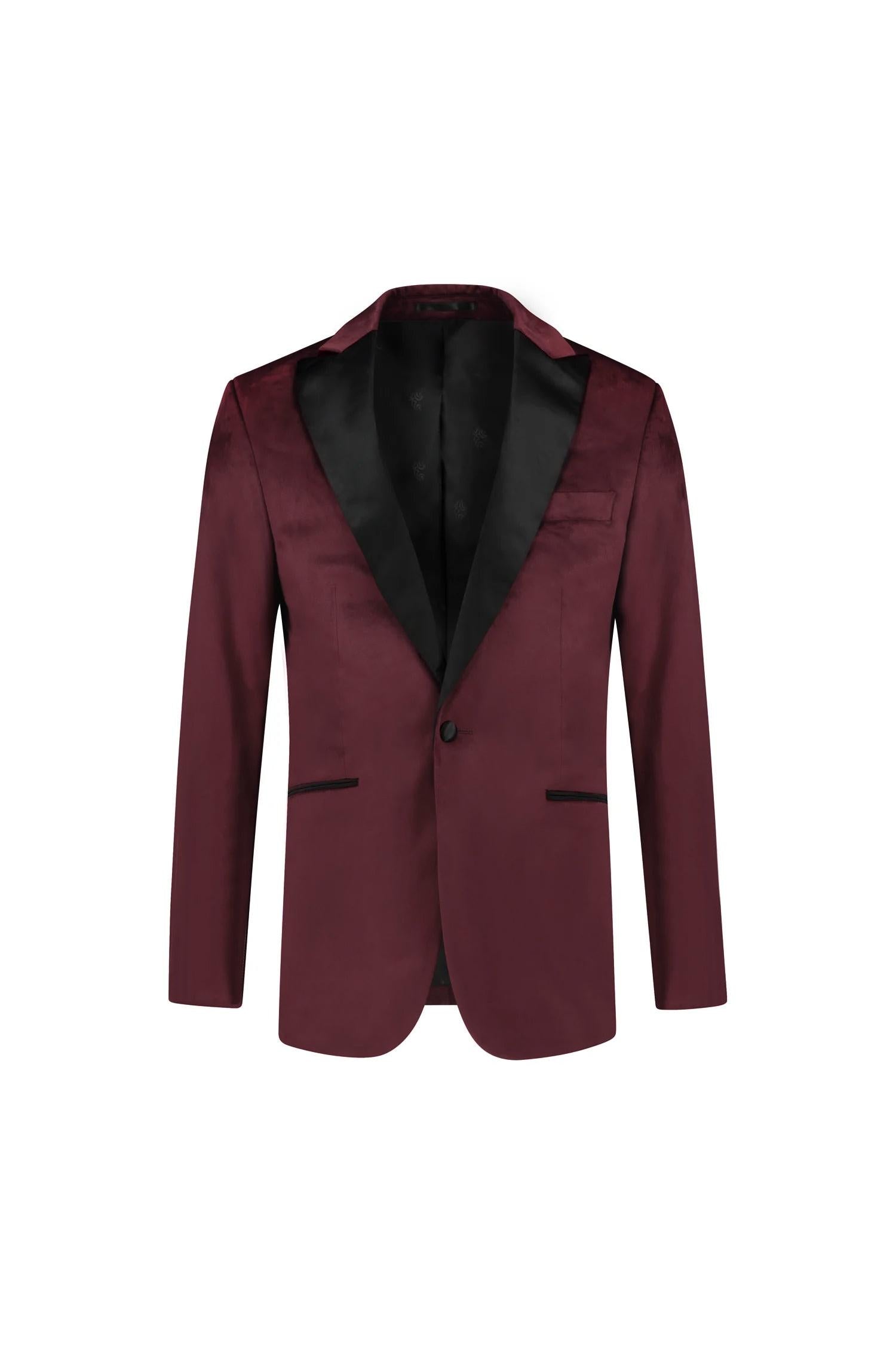 Dinnerjacket velvet donkerrood