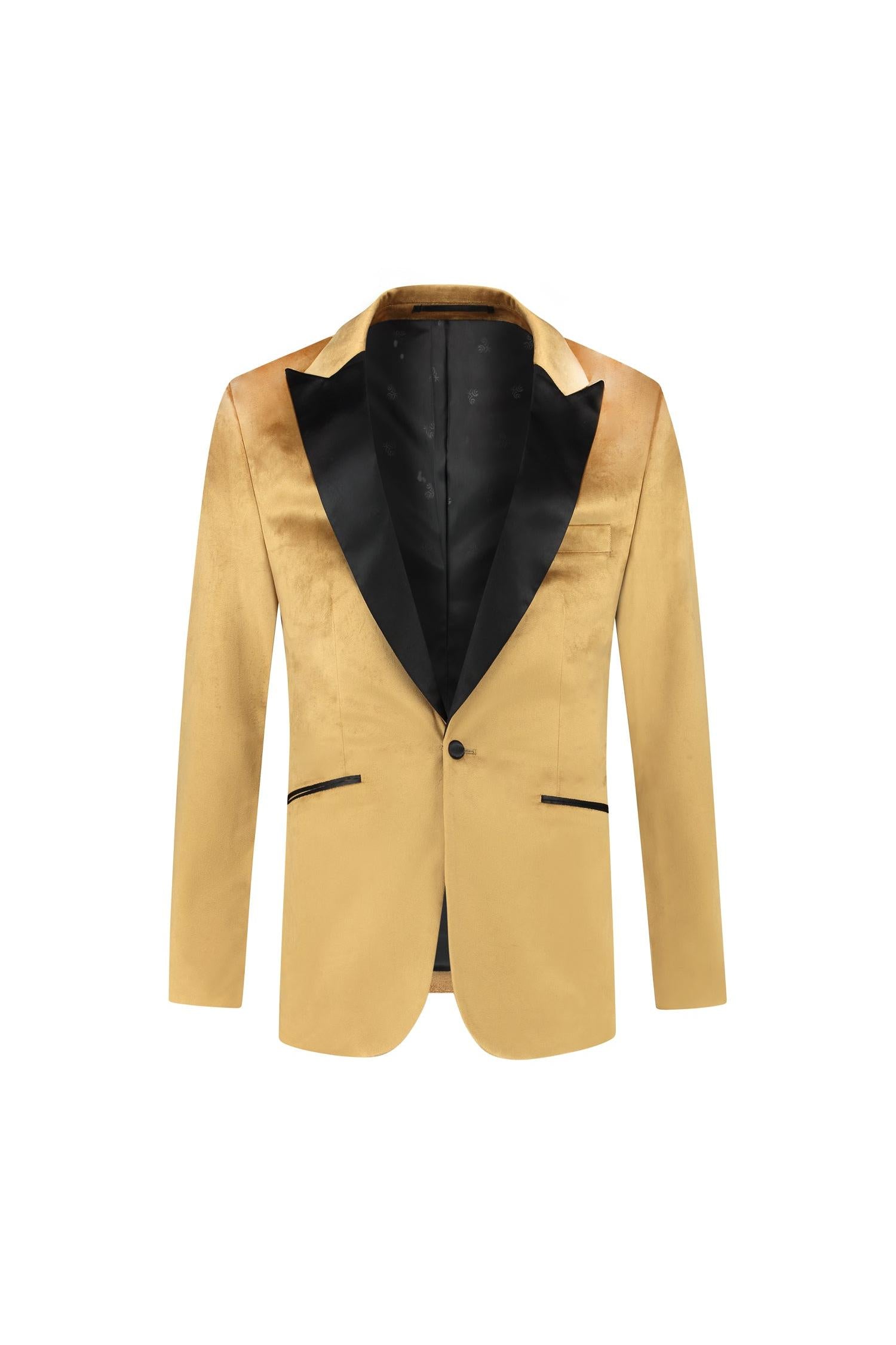 Dinnerjacket velvet goudbruin