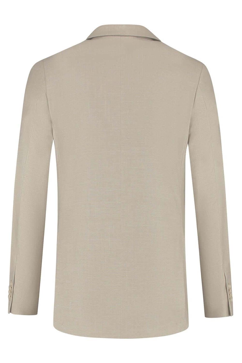 Double-breasted colbert linnenlook zand