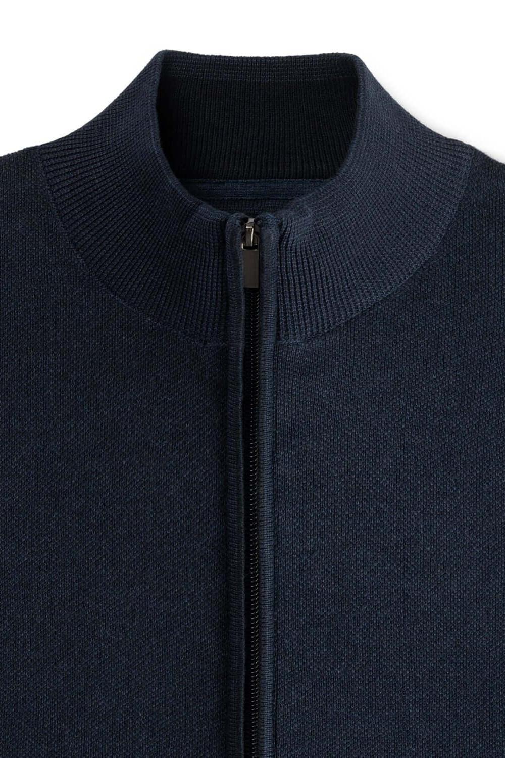 Full zip two-tone navy
