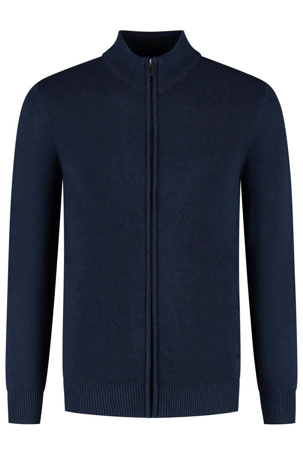 Full zip two-tone navy