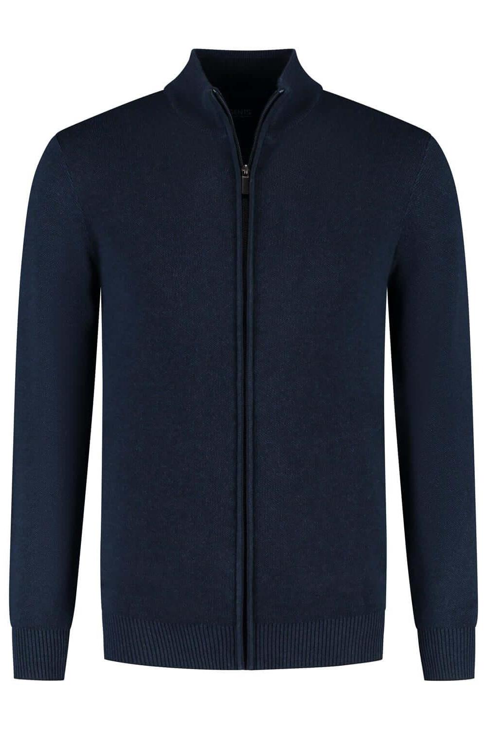 Full zip two-tone navy