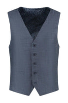 Gilet birdseye structuur blauw