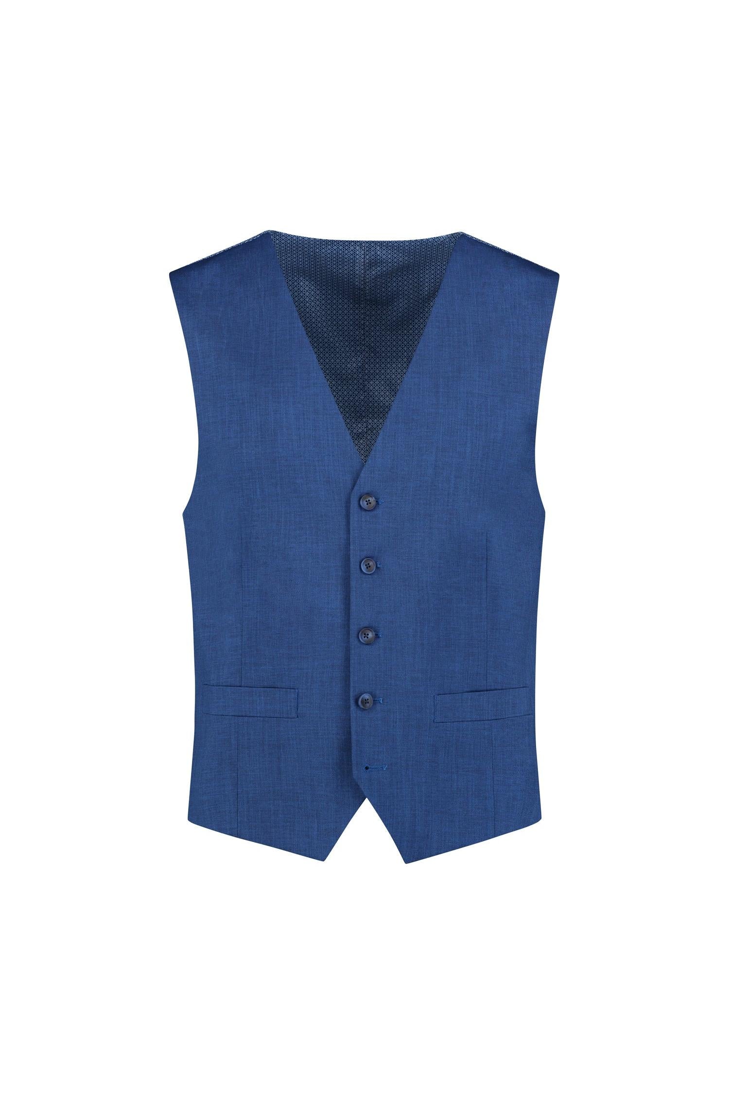 Gilet linnenlook blauw