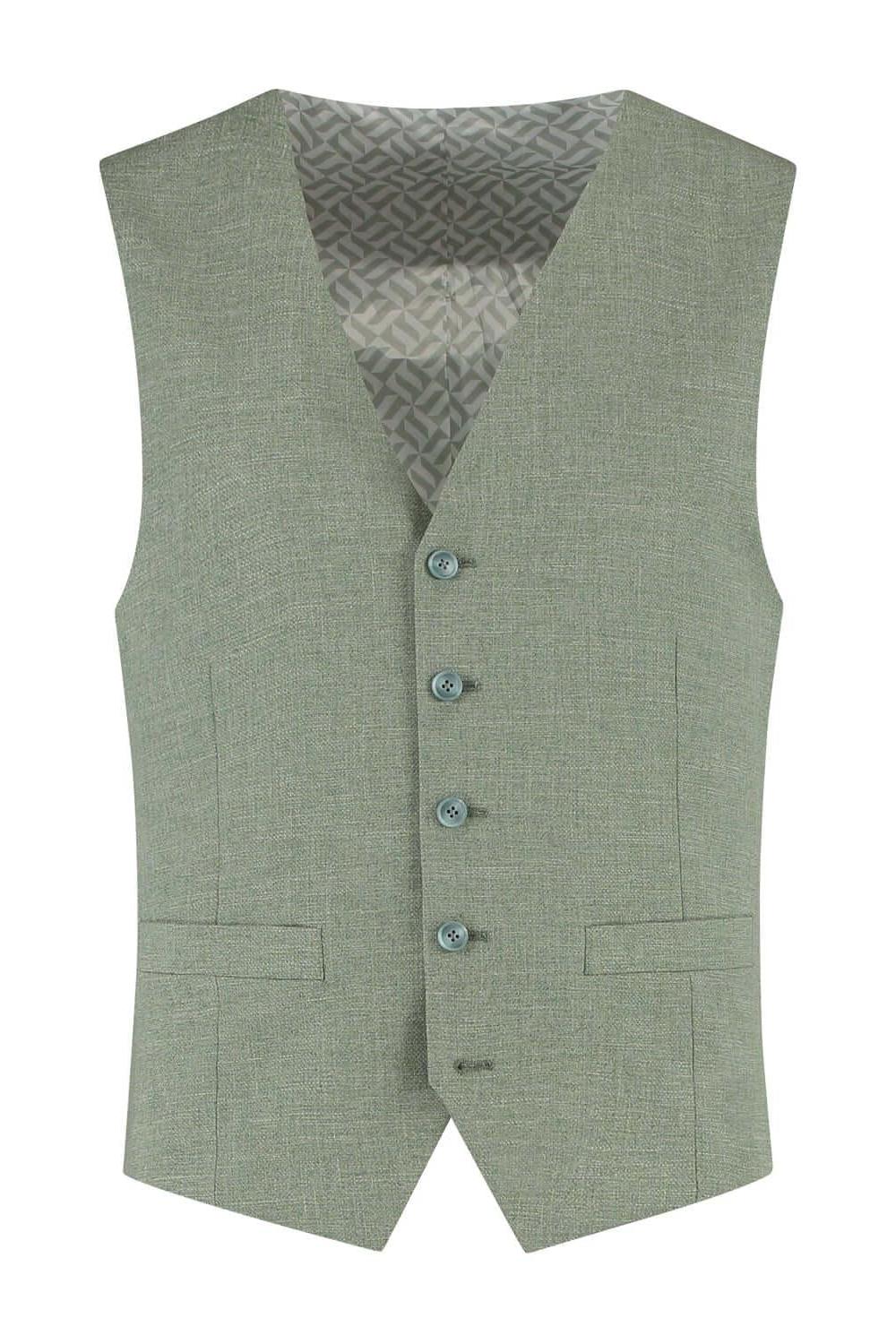 Gilet linnenlook saliegroen