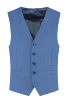 Gilet linnenlook staalblauw