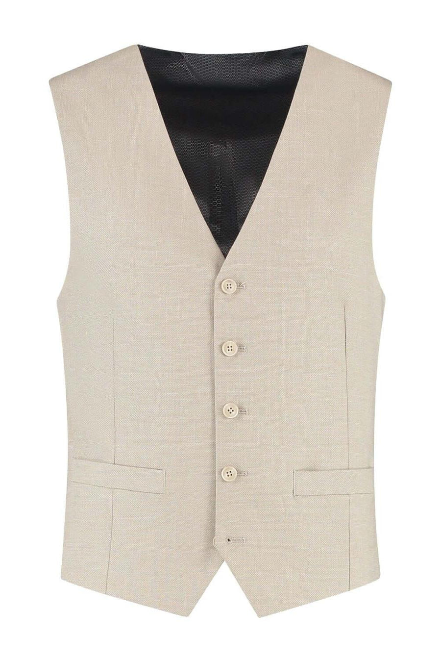 Linen-look waistcoat sand