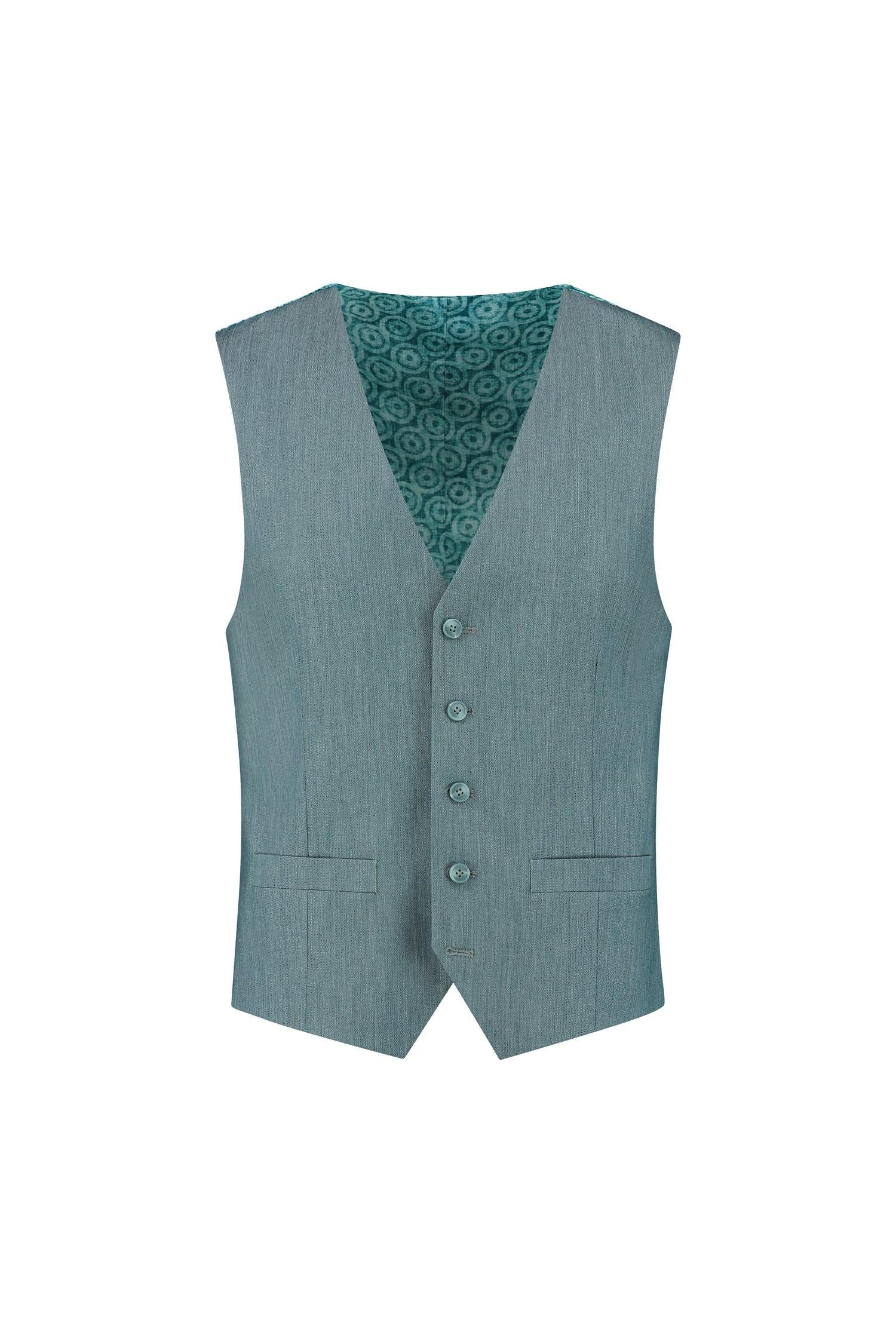 Gilet linnenlook zeegroen