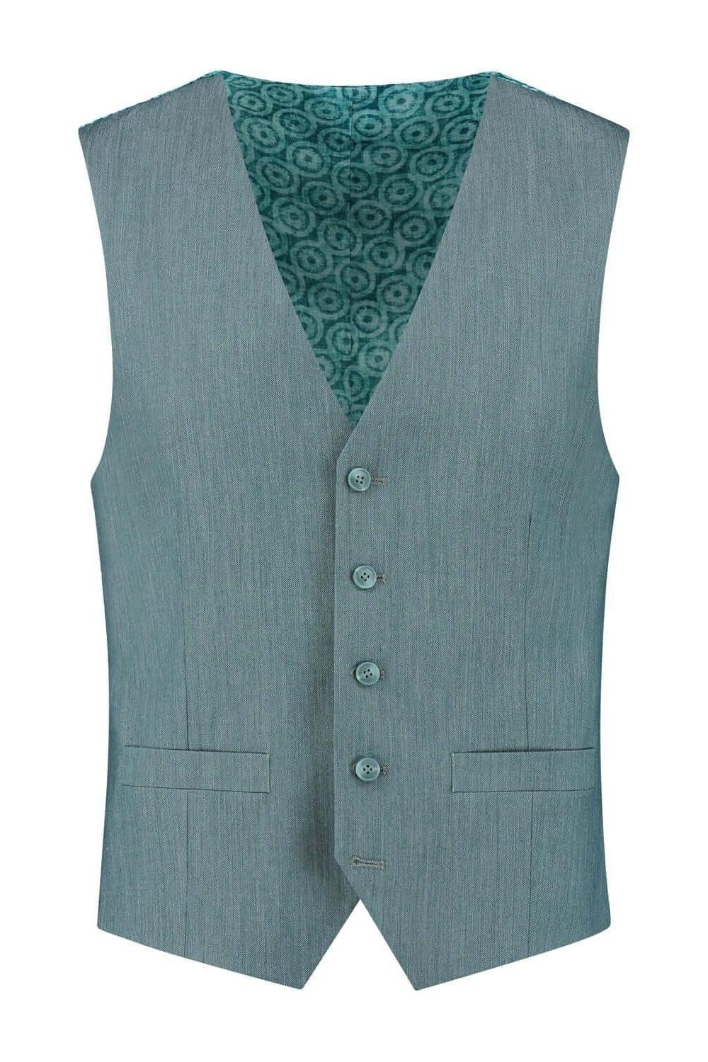 Gilet linnenlook zeegroen