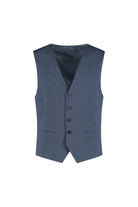 Gilet stretch birdseye blauw