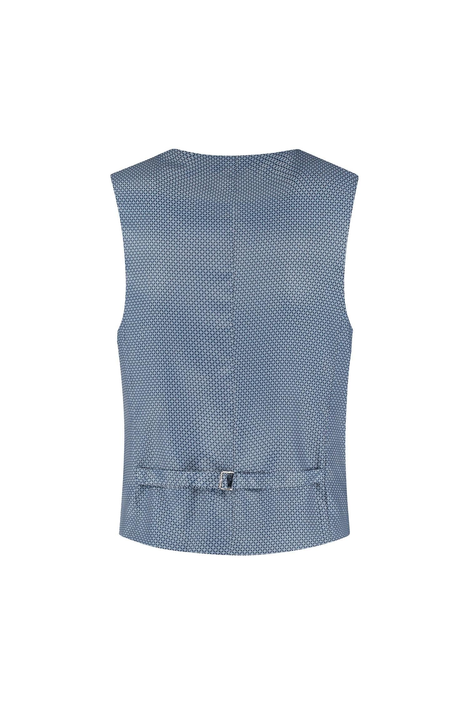 Gilet stretch birdseye blauw