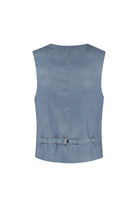 Gilet stretch birdseye blauw