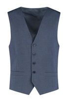 Gilet stretch birdseye blauw