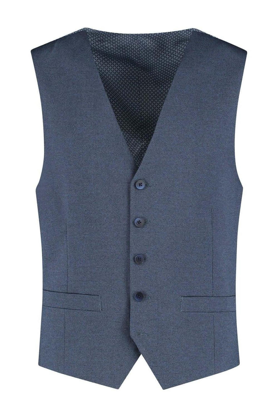 Gilet stretch birdseye blauw