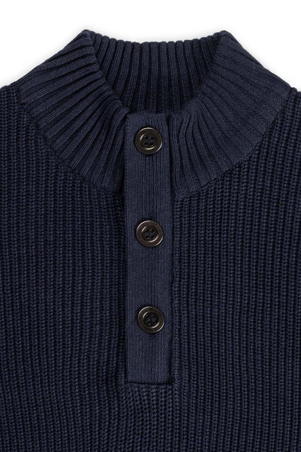Half zip-knopen blauw