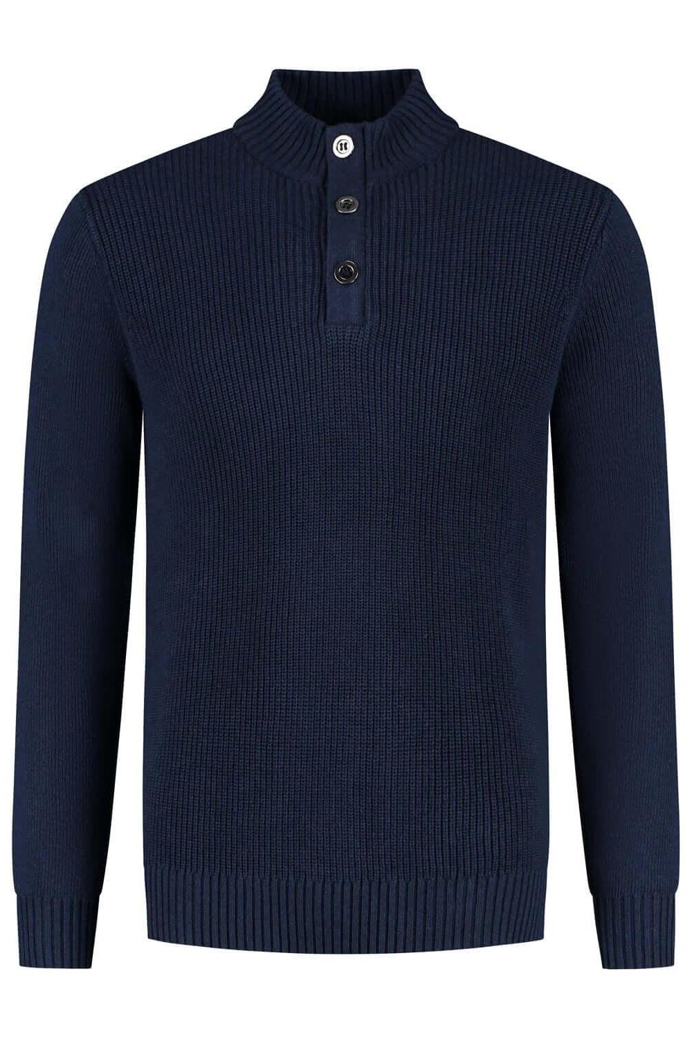 Half zip-knopen blauw