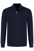 Half zip-knopen blauw