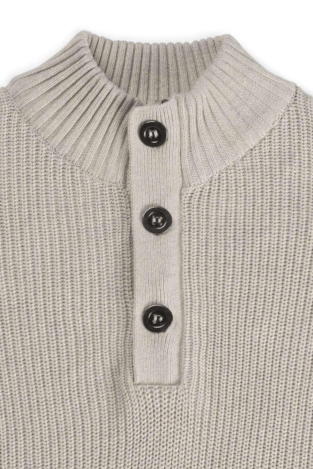 Half zip-knopen ecru