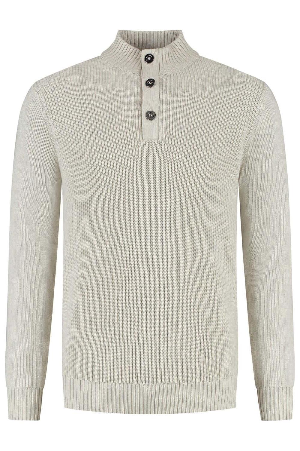 Half zip-knopen ecru