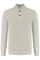 Half zip-knopen ecru