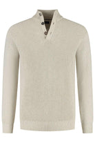 Half zip-knopen ecru