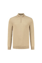 Halfzip merinoblend camel