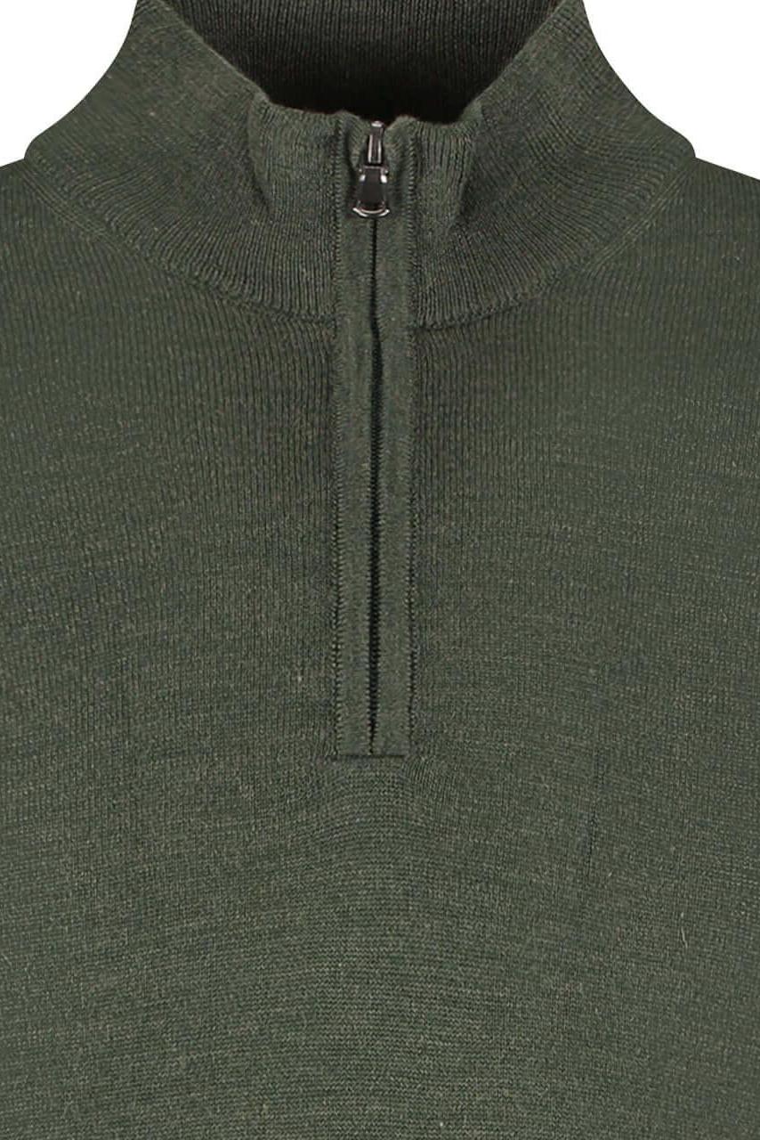 Halfzip merinoblend forest