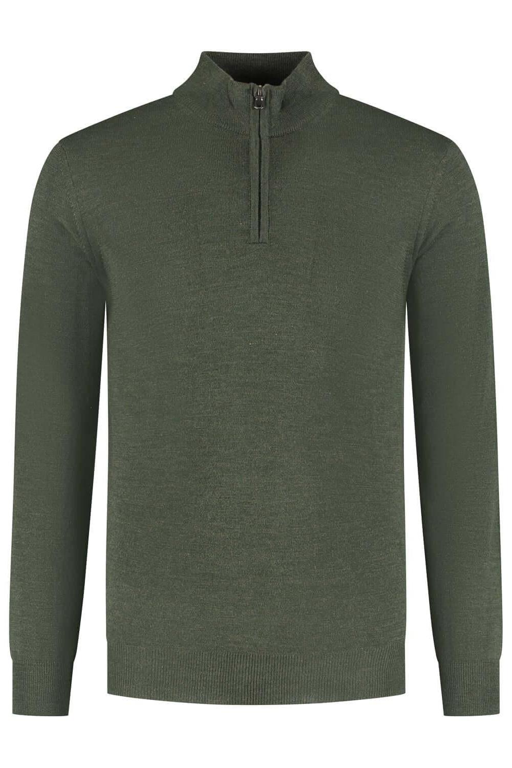 Halfzip merinoblend forest