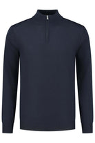 Halfzip merinoblend navy