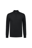 Halfzip merinoblend zwart