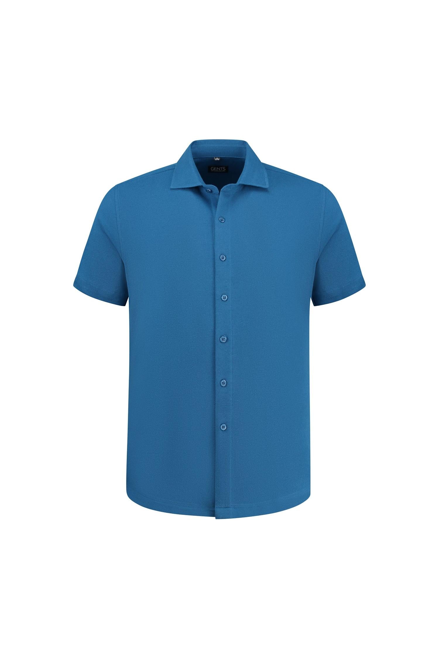 Korte mouw pique blauw