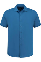 Korte mouw pique blauw