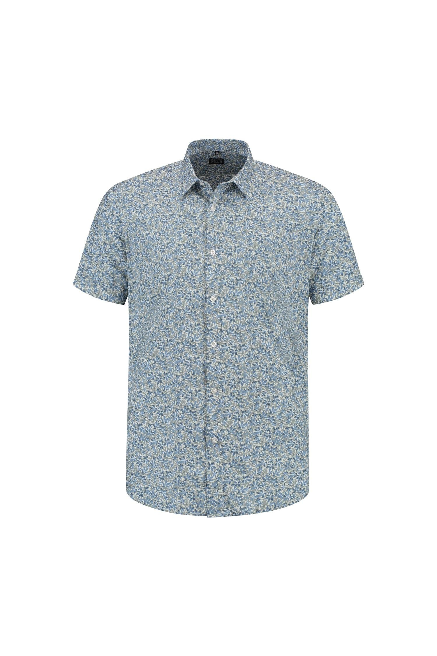 Korte mouw print blauw-groen