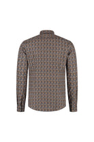 Overhemd Blumfontain bloemprint navy-bruin