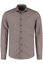Overhemd Blumfontain cirkelprint bruin